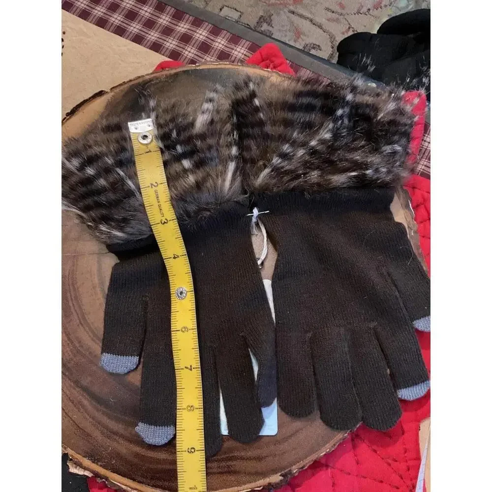 Mud Pie Smart Screen Gloves with Faux Fur Cuff